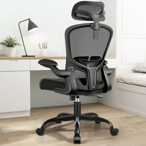 FelixKing Ergonomic Office Chair with Adjustable Headrest, High Back Desk Chair with 3D Armrest, Swivel Computer Chair with Sliding Seat and Tilt Function, Executive Chair for Home Office, Black